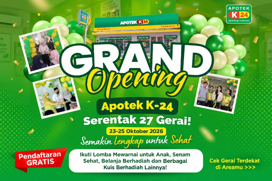 Apotek K-24 akan Gelar Grand Opening Serentak di 27 Gerai, Semakin Lengkap untuk Sehat!