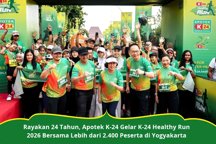 Rayakan 24 Tahun, Apotek K-24 Gelar K-24 Healthy Run 2026 Bersama Lebih dari 2.400 Peserta di Yogyakarta