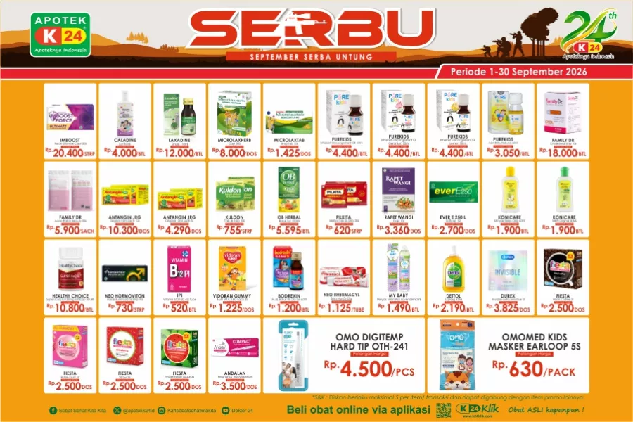 Belanja Puas Tanpa Cemas, Nikmati Promo SERBU September Serba Untung di Apotek K-24!